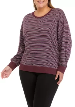 Flash Sale 🎁 Wonderly Studio Plus Size French Terry Crew Neck Sweatshirt 🎉 -Wonderly Shop Belk 748