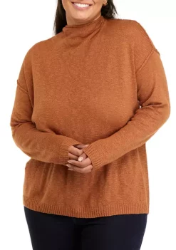 Promo 🔔 Wonderly Plus Size Funnel Neck Sweater 👍 -Wonderly Shop Belk 753