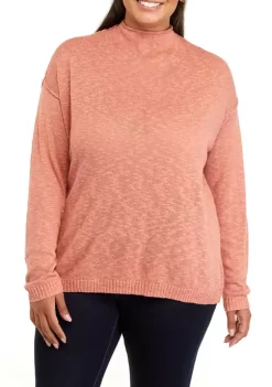 Promo 🔔 Wonderly Plus Size Funnel Neck Sweater 👍 -Wonderly Shop Belk 757