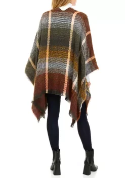 Coupon 👍 Wonderly Ombre Plaid Open Front Topper ⌛ -Wonderly Shop Belk 763