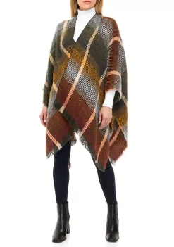 Coupon 👍 Wonderly Ombre Plaid Open Front Topper ⌛ -Wonderly Shop Belk 764