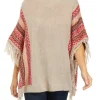 Hot Sale ❤️ Wonderly 👩 Women's Fairisle Fringe Poncho 👏 -Wonderly Shop Belk 776