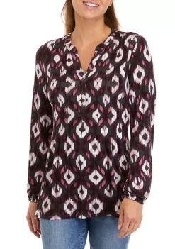 Hot Sale 💯 Wonderly Petite Long Sleeve Tunic Henley 👚 Shirt 😀