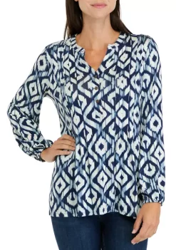 Hot Sale 💯 Wonderly Petite Long Sleeve Tunic Henley 👚 Shirt 😀 -Wonderly Shop Belk 784