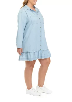 Brand new 🧨 Wonderly Plus Size Ruffle Hem 👚 Shirt 👗 Dress 🌟 -Wonderly Shop Belk 834
