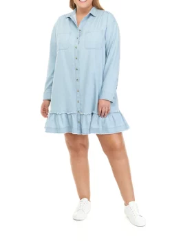 Brand new 🧨 Wonderly Plus Size Ruffle Hem 👚 Shirt 👗 Dress 🌟 -Wonderly Shop Belk 835