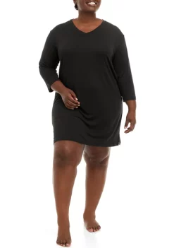 Budget ✔️ Wonderly Plus Size Lush 3/4 Sleeve Sleep 👚 Shirt 🛒