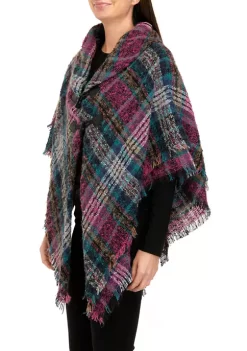 Promo ✨ Wonderly Border Plaid Toggle Topper 👍 -Wonderly Shop Belk 842