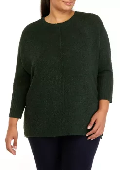 New 😍 Wonderly Plus Size 3/4 Sleeve Split Hem Sweater 🔔