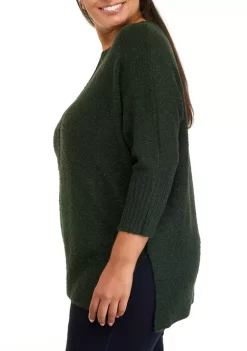 New 😍 Wonderly Plus Size 3/4 Sleeve Split Hem Sweater 🔔 -Wonderly Shop Belk 846
