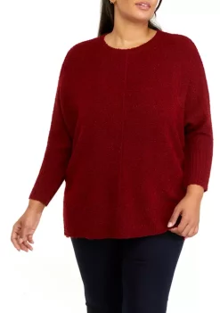 New 😍 Wonderly Plus Size 3/4 Sleeve Split Hem Sweater 🔔 -Wonderly Shop Belk 848