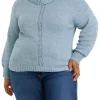 Cheap 🌟 Wonderly Plus Size Long Sleeve Cowl Neck Sweater 👍