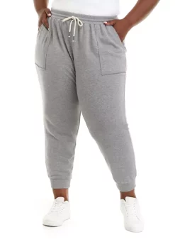 Best Sale 🛒 Wonderly Studio Plus Size Pull On French Terry Joggers 🧨